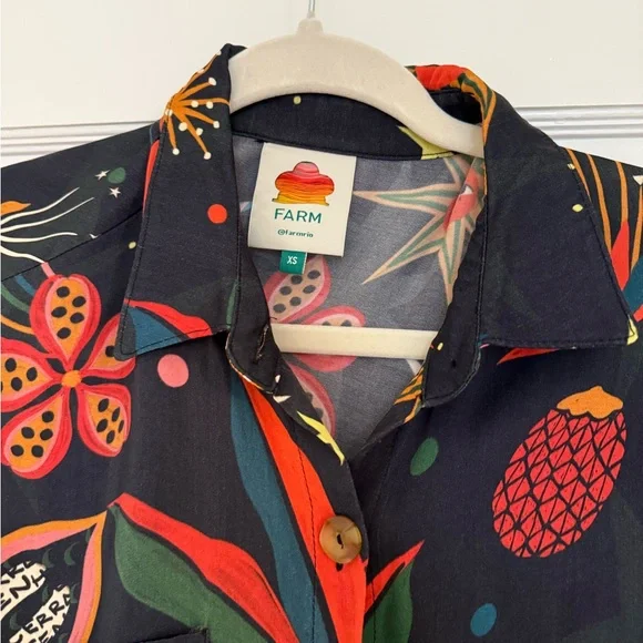 Farm Rio Longline Buttondown Dress Size XS - Picture 6 of 7